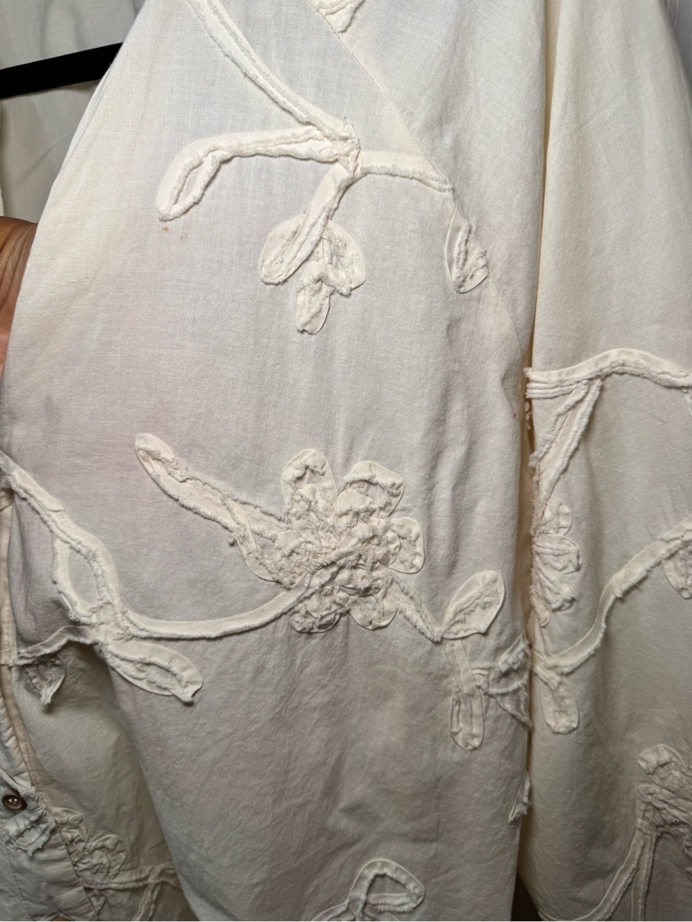 Hester & Orchard Cream Embroidered Floral Cotton - Picture 3 of 10